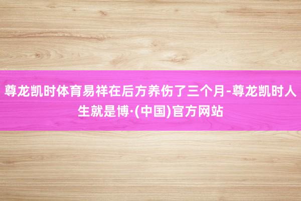 尊龙凯时体育易祥在后方养伤了三个月-尊龙凯时人生就是博·(中国)官方网站