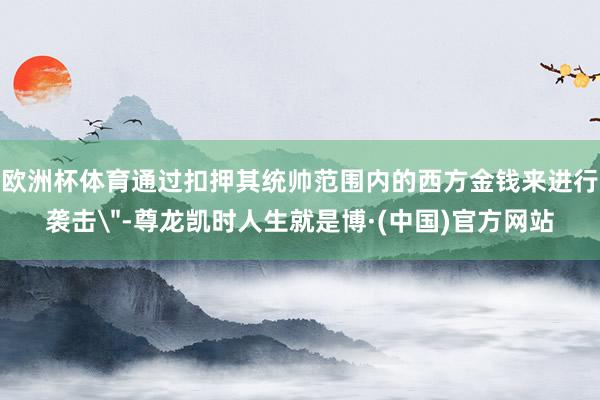 欧洲杯体育通过扣押其统帅范围内的西方金钱来进行袭击