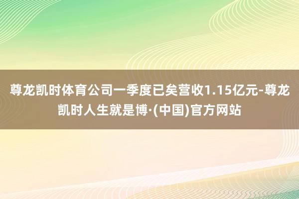 尊龙凯时体育公司一季度已矣营收1.15亿元-尊龙凯时人生就是博·(中国)官方网站