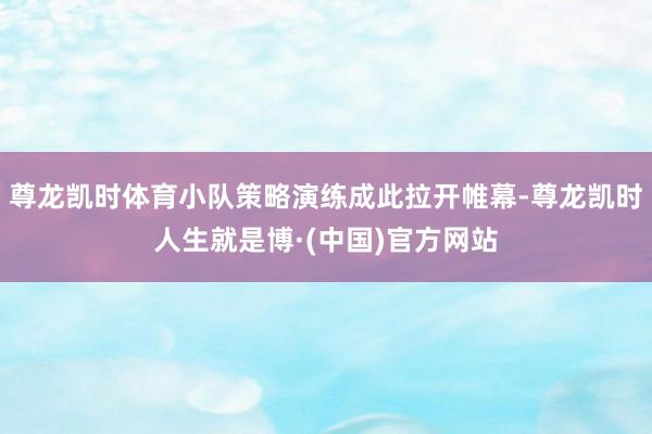 尊龙凯时体育小队策略演练成此拉开帷幕-尊龙凯时人生就是博·(中国)官方网站
