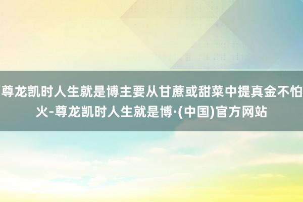 尊龙凯时人生就是博主要从甘蔗或甜菜中提真金不怕火-尊龙凯时人生就是博·(中国)官方网站
