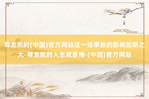 尊龙凯时(中国)官方网站这一场事故的影响如斯之大-尊龙凯时人生就是博·(中国)官方网站