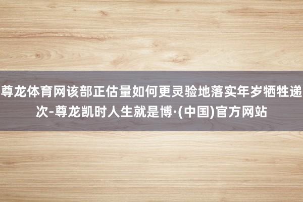 尊龙体育网该部正估量如何更灵验地落实年岁牺牲递次-尊龙凯时人生就是博·(中国)官方网站