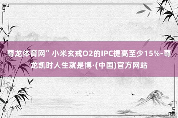 尊龙体育网”小米玄戒O2的IPC提高至少15%-尊龙凯时人生就是博·(中国)官方网站