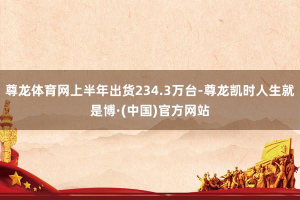 尊龙体育网上半年出货234.3万台-尊龙凯时人生就是博·(中国)官方网站