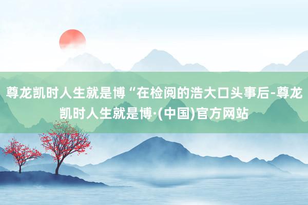 尊龙凯时人生就是博“在检阅的浩大口头事后-尊龙凯时人生就是博·(中国)官方网站