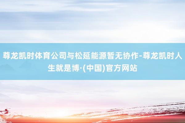 尊龙凯时体育公司与松延能源暂无协作-尊龙凯时人生就是博·(中国)官方网站