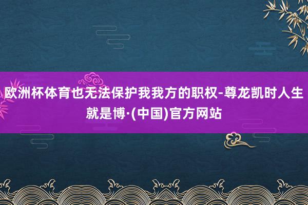 欧洲杯体育也无法保护我我方的职权-尊龙凯时人生就是博·(中国)官方网站