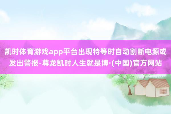 凯时体育游戏app平台出现特等时自动割断电源或发出警报-尊龙凯时人生就是博·(中国)官方网站